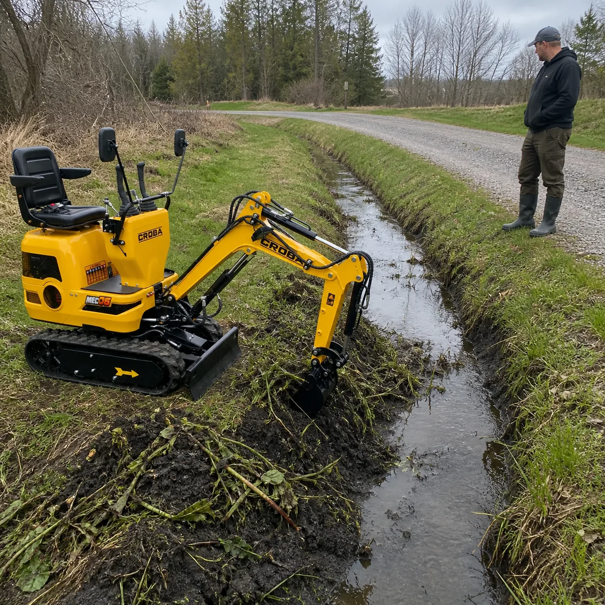 MEC06 9HP Mini Excavator – 28" Wide, 43.3" Digging Depth